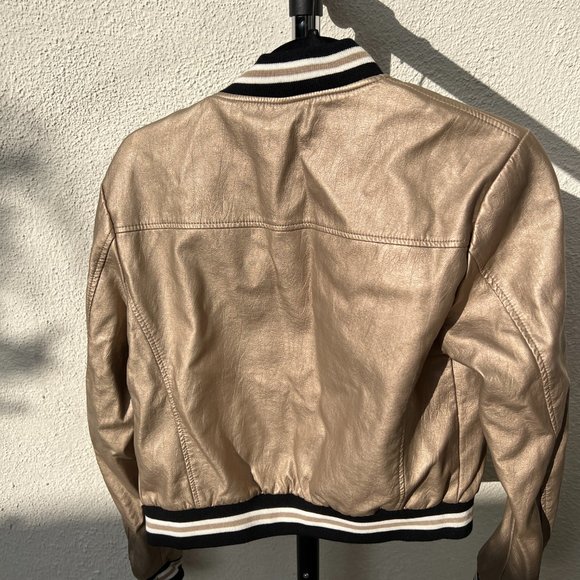 forever 21 Women Varsity Gold Jacket. size medium - Picture 2 of 2